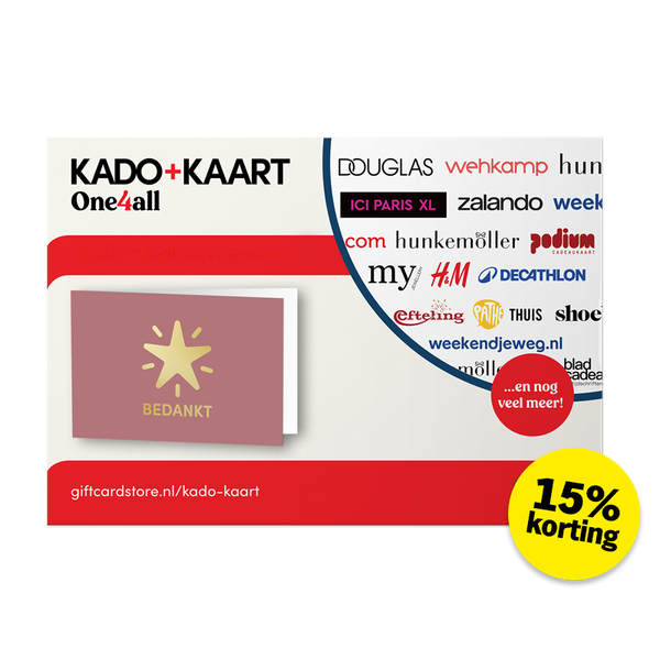 15% korting: Kado+Kaart Bedankt