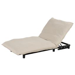Hartman All Weather Loungebed - Beige kussen - Zwart frame packshot