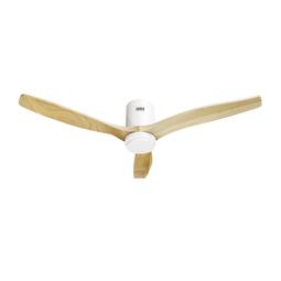 Hombli Slimme Plafondventilator & Verlichting - Wit & Licht Hout hangend