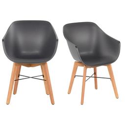 Iris stoel - Antraciet eucalyptus onderstel set van 2