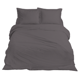 Ten Cate Katoensatijn Dekbedovertrek Antraciet - 140 x 200/220 cm