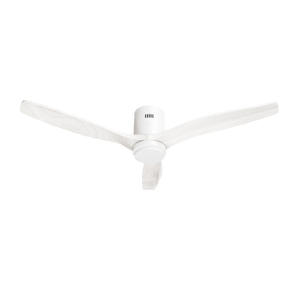 Hombli Slimme Plafondventilator & Verlichting - Wit & Wit Hout hangend