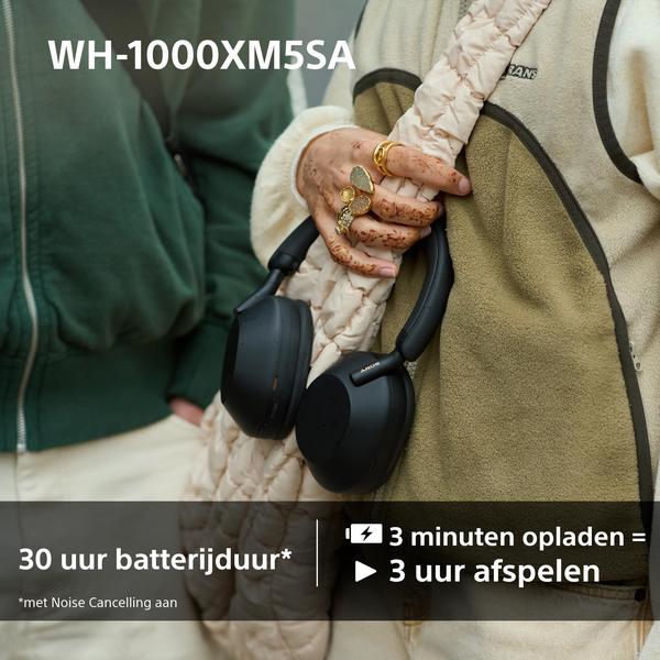 Sony WH-1000XM5 koptelefoon - Zwart (softcase) | Nu met €70