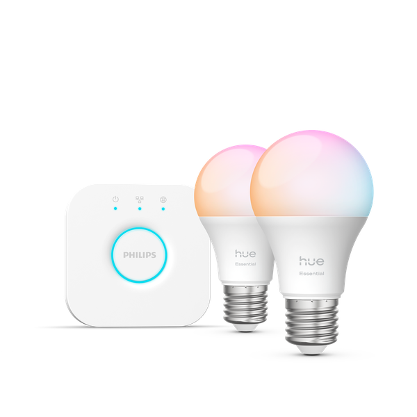 Philips Hue starterkit - warm tot koelwit licht - 3 lampen - E27 - 1100lm - 1 dimmer switch