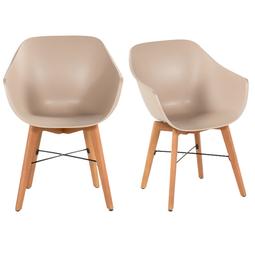 Iris stoel - Zand eucalyptus onderstel set van 2
