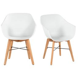 Iris stoel - Naturel wit eucalyptus onderstel set van 2