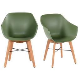 Iris stoel - Olijfgroen eucalyptus onderstel set van 2